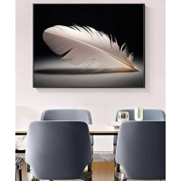 Crystal Feather Black Color With Led Light 100*70 Cm